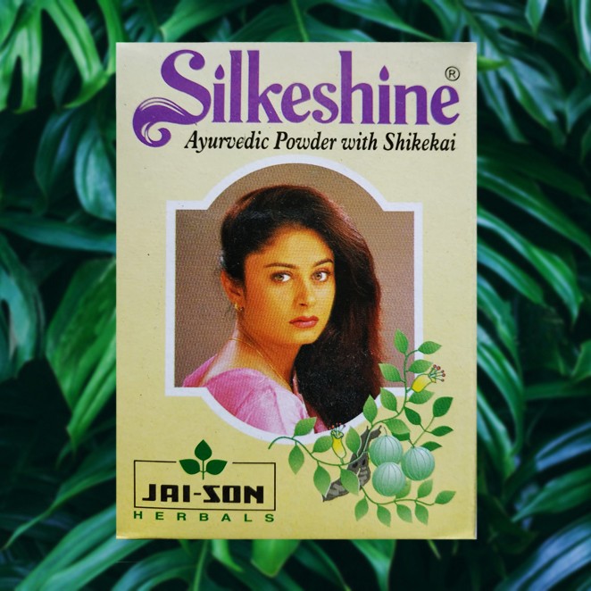 Силкшайн аюрведический порошок с Шикакай для мытья волос, 50 г, Silkeshine Shikakai Powder, Jai-Son